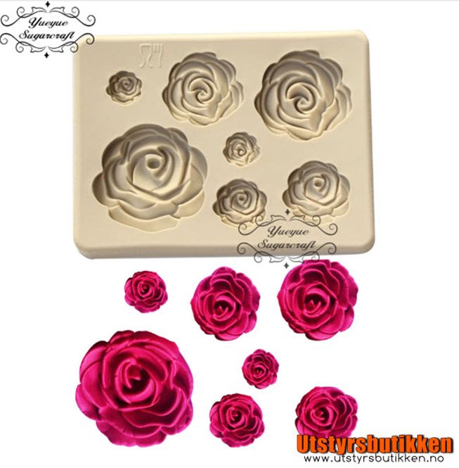Hovedbilde Silikonform Fondant - Roser