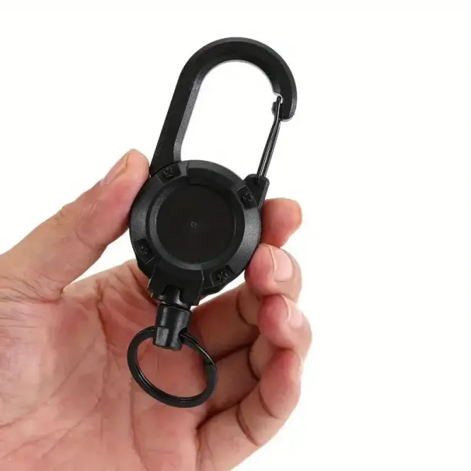 Hovedbilde Nøkkelring med snelle og karabinkrok - snor i ...